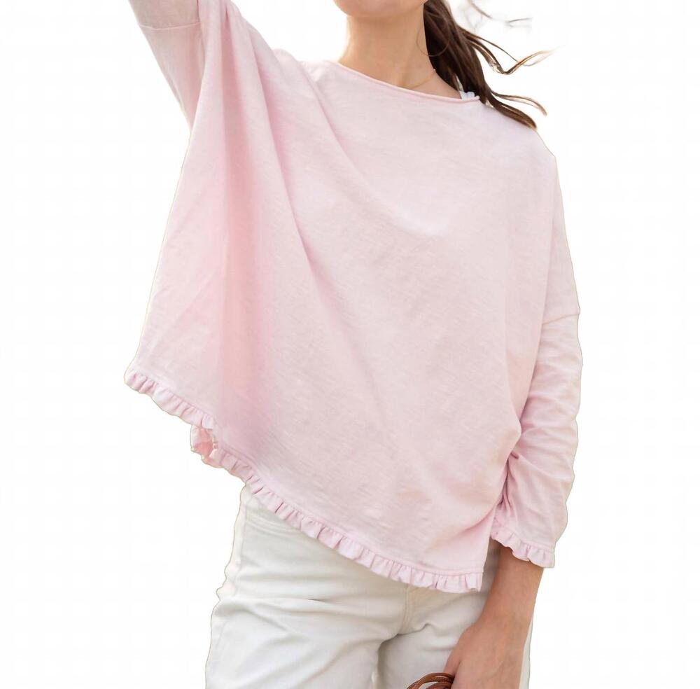 NEW MERSEA catalina ruffle tee in pink